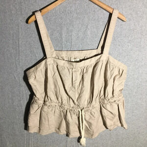 Womens NWT Upwest Blouse Peplum Style Boho Lagenlook Beachy Cottagecore Linen